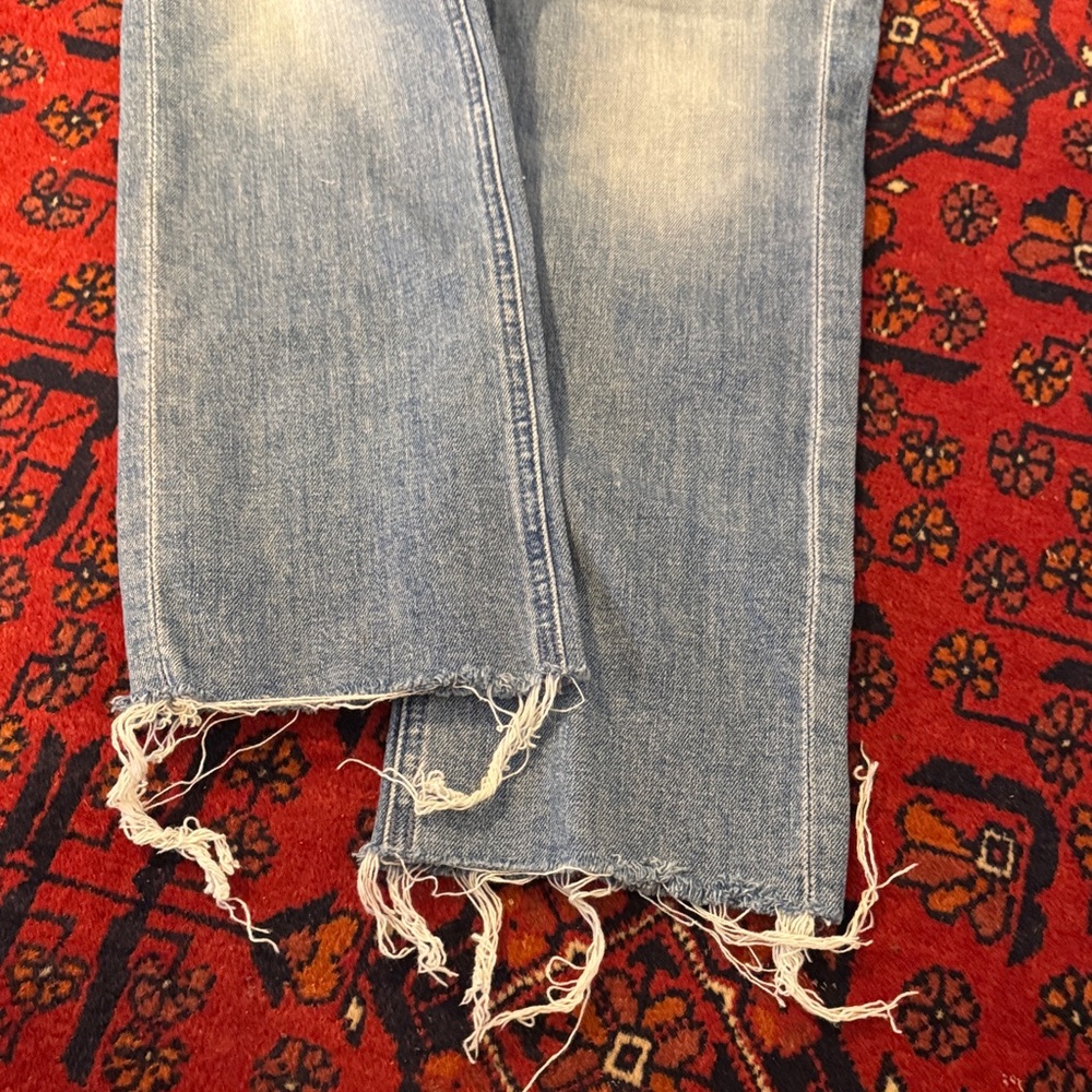 MOTHER Denim Straight Leg Jeans with Button Fly - Picture 5 of 8